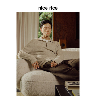 简约直身polo领绒绒针织衫 nice 新品 25冬季 男NHD05015 rice好饭