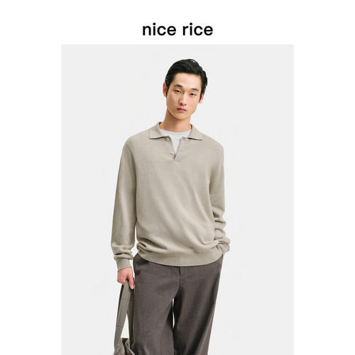 nicerice好饭直身polo领针织衫