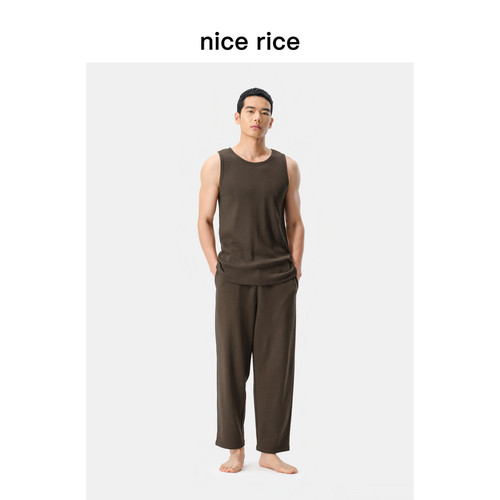nicerice好饭九分宽松针织卫裤