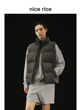 nice rice好饭 r.系列轻暖拉链立领白鸭绒休闲羽绒马甲NDQ10038