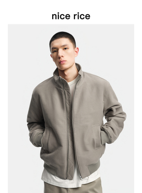 nice rice好饭 25冬季新品全棉宽松立领磨毛摇粒绒厚夹克NHD06090