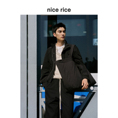 nice NHU33004 男女同款 rice好饭 大容量磁吸扣绗缝手提大托特包