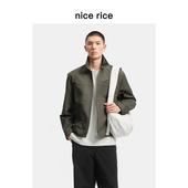 工装 nice 夹克NIC06001 新品 全棉提花直身翻领短款 rice好饭 26春季