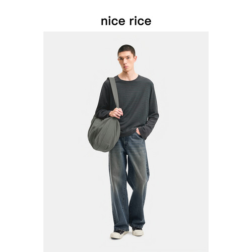 nicerice好饭宽松脏洗牛仔裤