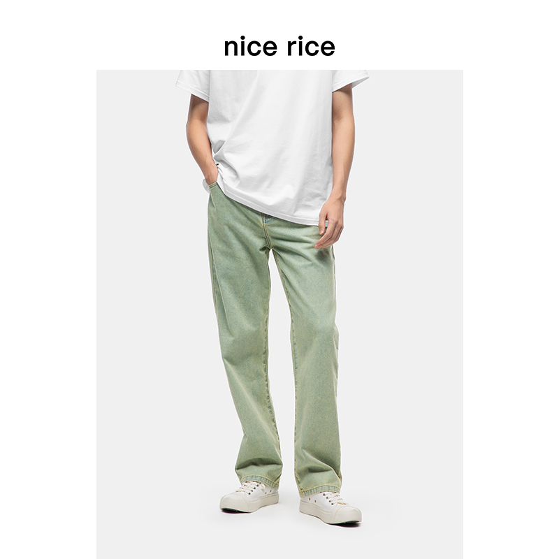 nicerice好饭水洗小直筒牛仔裤