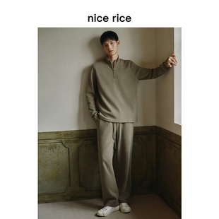 休闲卫裤 柔软针织绒布360G外抽绳直筒男士 NFD12028 rice好饭 nice