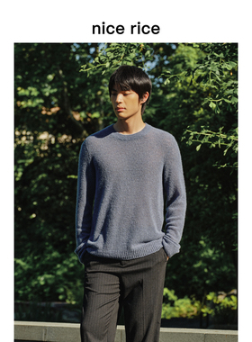 nice rice好饭 秋季轻薄柔软美丽奴羊毛混纺修身圆领毛衫NGQ05069