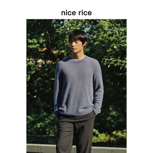 nicerice好饭轻薄修身圆领毛衫