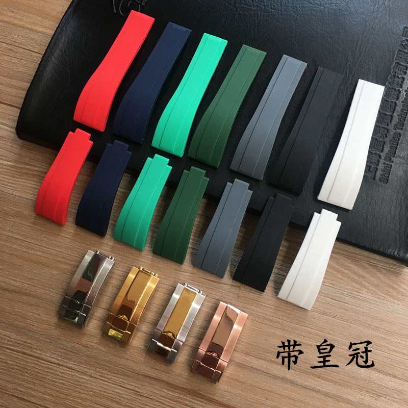 适配劳力士蚝式恒动灰金艇名仕型橡胶手表带迪通拿男硅胶表链20mm