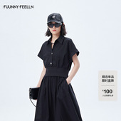 两件套 FF仿佛连衣裙2025年夏季 新款 显瘦女薄款 翻领背心小黑裙