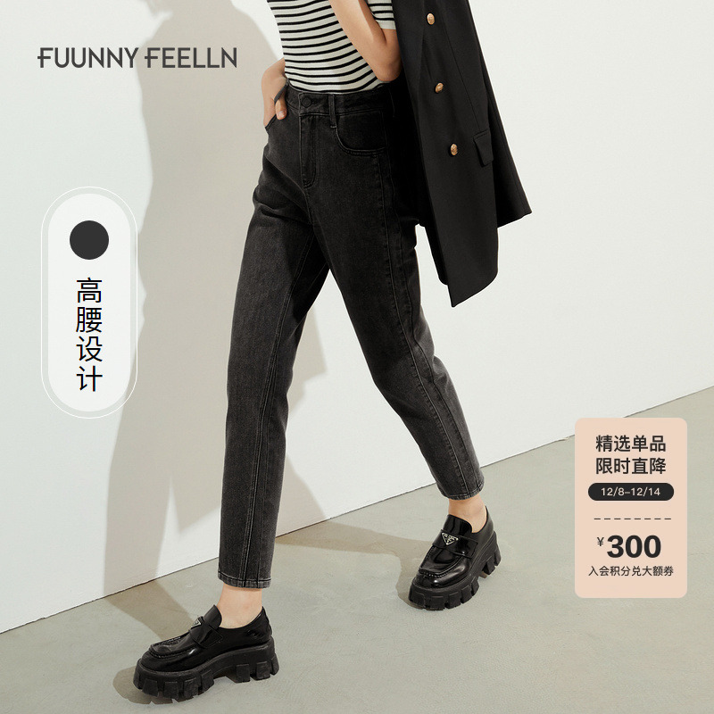 商场牛仔裤女弹力高腰