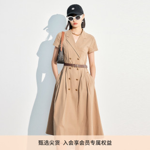 长裙女收腰设计感西装 商场同款 气质短袖 仿佛夏季