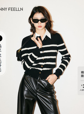 【扬子羊毛衫】FF仿佛冬季新款条纹假两件羊毛针织衫