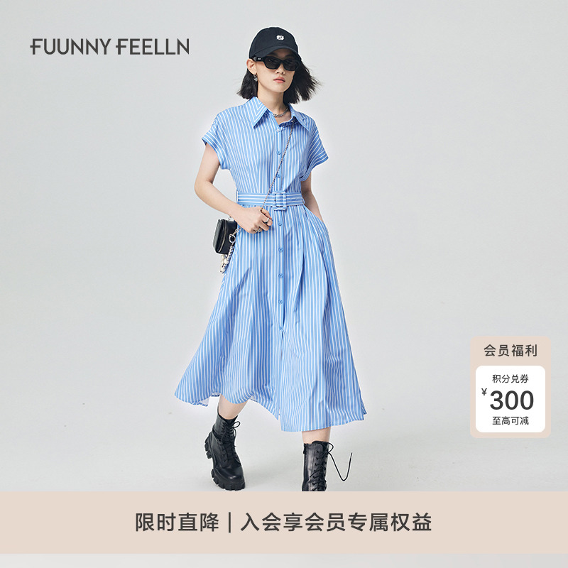 仿佛收腰连衣裙休闲A型