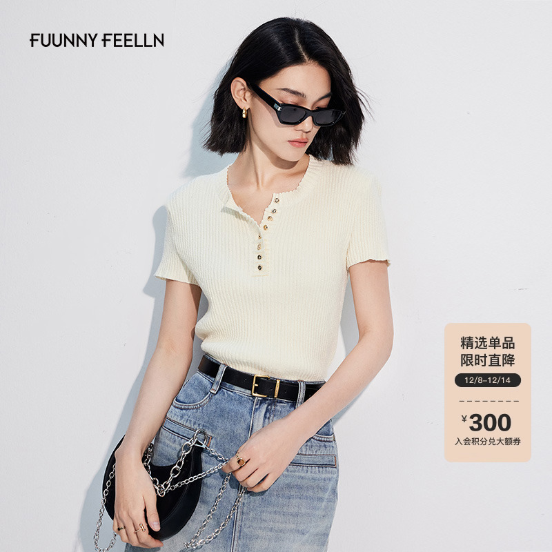 仿佛针织衫女圆领套头