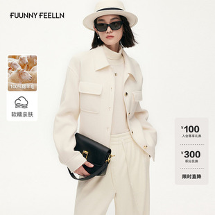 【自配腰带】FF仿佛毛呢大衣女秋冬新款加厚羊毛大衣外套呢子外搭
