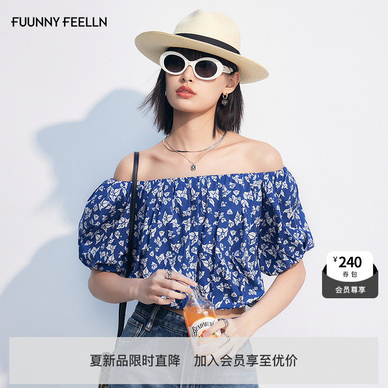 仿佛一字领衬衫三角梅设计感