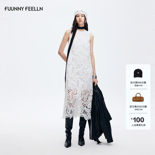 背心内搭打底裙 蕾丝度假风绣花无袖 FF仿佛连衣裙女2026春季 新款