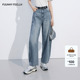 亮灰色阔腿宽松香蕉裤 FF仿佛2025年春季 显高时尚 高腰女牛仔裤 新款