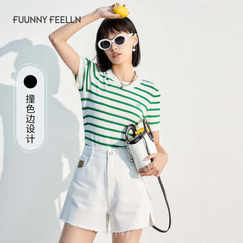 仿佛针织衫女条纹圆领