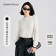 山羊绒X绵羊毛 FF仿佛冬季 新款 白色针织衫 女上衣