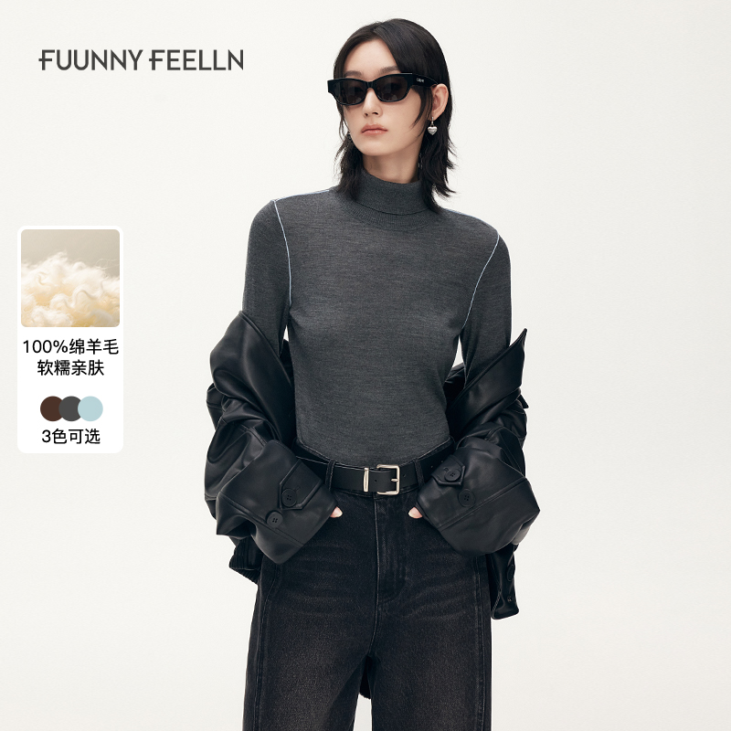 FF仿佛美丽诺羊毛针织衫