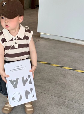 儿童背心男女童夏装2025新款洋气男孩帅气polo衫宝宝无袖上衣服潮