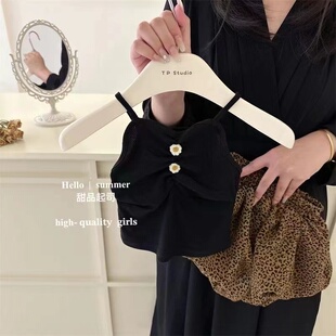 女童装 2024新款 时髦花苞裤 洋气儿童夏装 炸街潮 套装 女童豹纹夏款