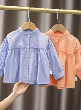 2023春装新款女宝宝衬衫春秋女童娃娃衫1-3儿童衬衣春装上衣洋气5