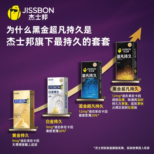 杰士邦延时避孕套超凡持久装防男用早泄正品超薄旗舰店安全套bytt