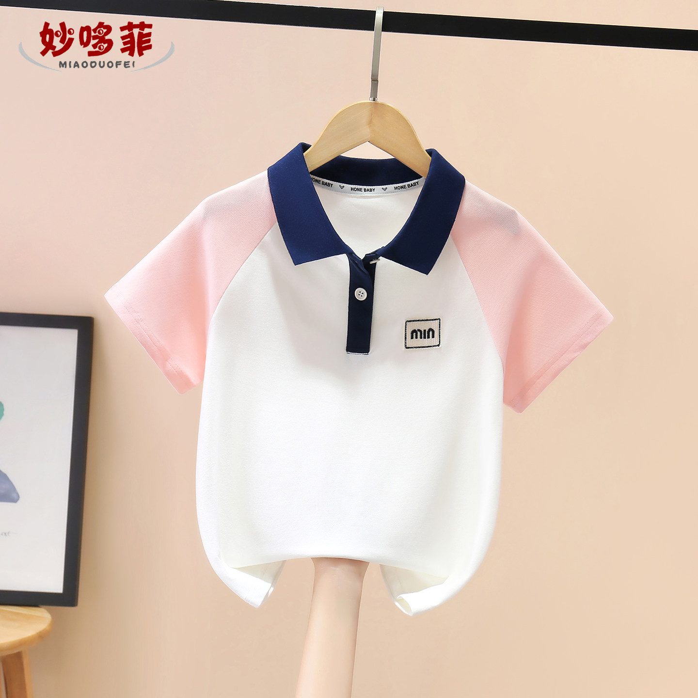 女童短袖t恤夏装2026新款童装Polo衫女孩洋气体恤女大童学生纯棉