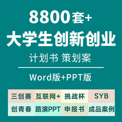 大学生创新创业项目计划书挑战杯三创赛syb互联网ppt模板案例撰写