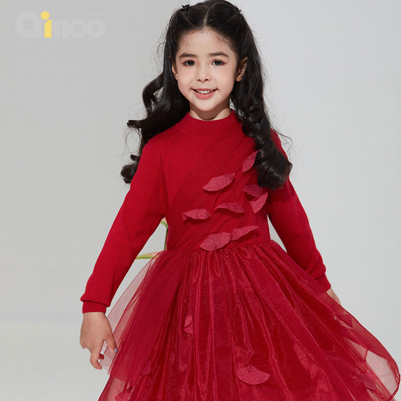 淇木Qimoo童装春新品女童时尚网纱拼接长袖公主连衣裙QMT1LC107A,童装/婴儿装/亲子装,连衣裙,淘宝优惠券,粉丝福利购,淘宝优惠卷