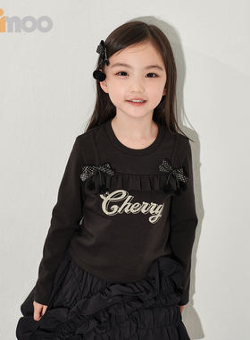 Qimoo淇木26春季新款童装女童舒适柔软潮酷假两件T恤QWM1TP236B