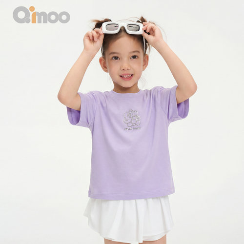Qimoo女童夏季圆领短袖T恤
