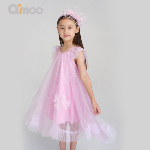 Qimoo女童夏季网纱公主连衣裙