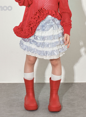 Qimoo淇木26春季新款女童装百搭蕾丝甜酷蛋糕短裙裤QWM1KP405D