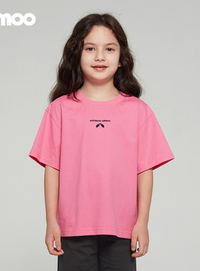 Qimoo淇木夏季新款童装男女童宽松休闲短袖套头衫QCL2TC109A