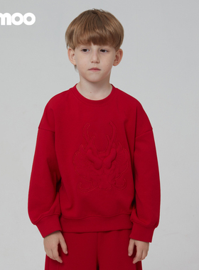 Qimoo淇木商场同款童装男女童宽松休闲套头衫QCL1TC106A