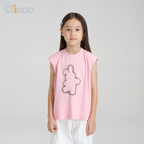 Qimoo淇木26夏季新款女童装舒适柔软亲肤无袖上衣QWM2EC103A
