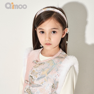 女童新年中国风珍珠流苏头箍发饰QWM15C161A 新款 Qimoo 淇26春季