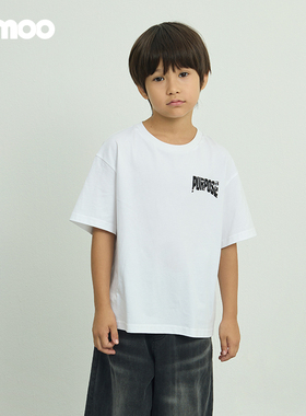 Qimoo淇木25夏季新款童装男童运动风简约中性短袖T恤QSS2TC275B