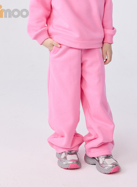 Qimoo淇木2025冬季新款童装女童柔软印花加绒裤子QSS4KP419D