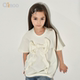 童装 Qimoo淇木26春季 新款 女童蝴蝶结珍珠烫钻甜美上衣QWM1TC413D