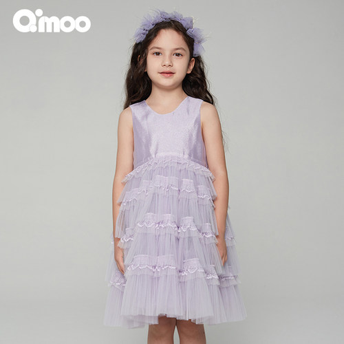 Qimoo淇木24女童甜美背心连衣裙