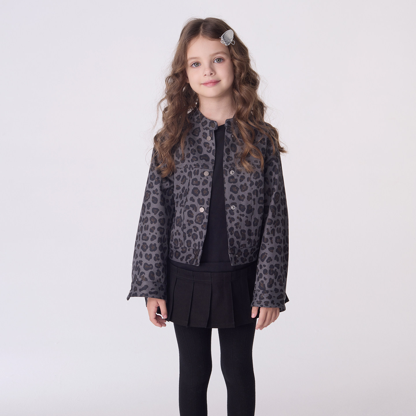 Qimoo淇木25秋季新款童装女童时尚豹纹夹克外套QSS3WP124A,童装/婴儿装/亲子装,普通外套,淘宝优惠券,粉丝福利购,淘宝优惠卷
