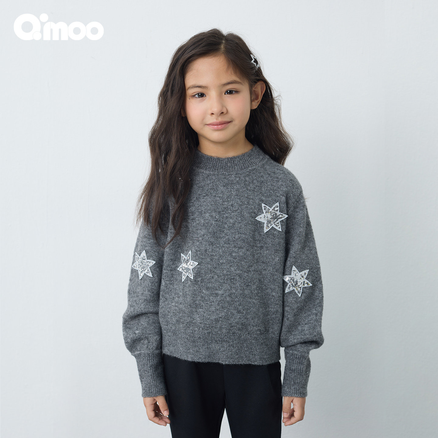 Qimoo淇木2025秋冬新款儿童针织衫女学生套头保暖上衣QSS4TP241B,童装/婴儿装/亲子装,毛衣/针织衫,淘宝优惠券,粉丝福利购,淘宝优惠卷