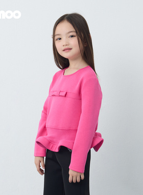 Qimoo淇木25秋冬新品儿童卫衣时尚保暖加厚女童套头衫QSS4TP236B