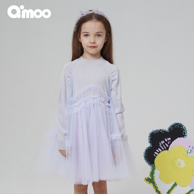 童装连衣裙Qimoo长袖休闲春季