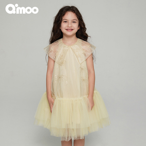 Qimoo淇木夏季新款童装女童公主仙气网纱连衣裙QCL2LP332C